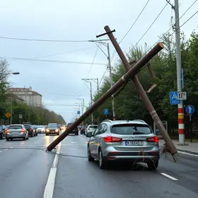 poste cai na Orla de Cariacica